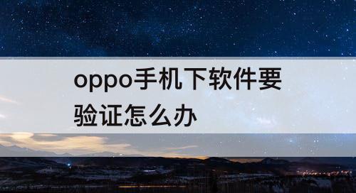 oppo手机下软件要验证怎么办