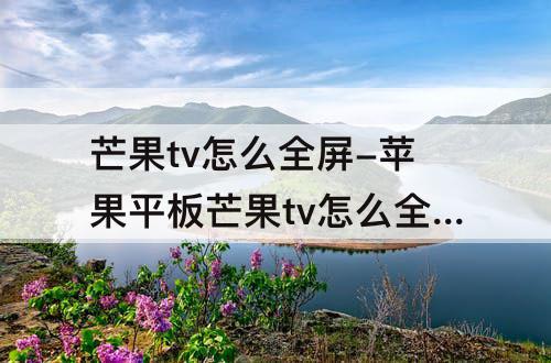 芒果tv怎么全屏-苹果平板芒果tv怎么全屏不了了