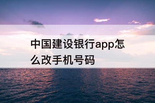 中国建设银行app怎么改手机号码