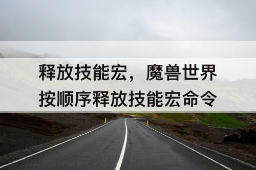 释放技能宏，魔兽世界按顺序释放技能宏命令