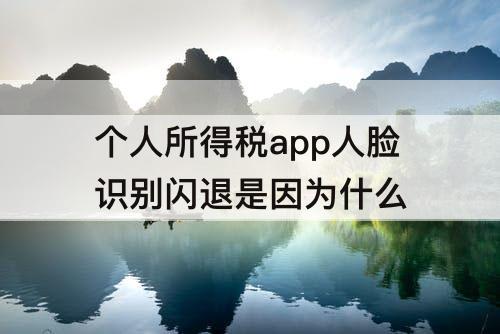 个人所得税app人脸识别闪退是因为什么