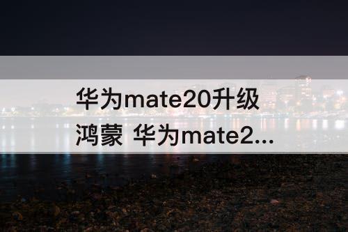 华为mate20升级鸿蒙 华为mate20升级鸿蒙后怎么样