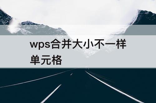 wps合并大小不一样单元格