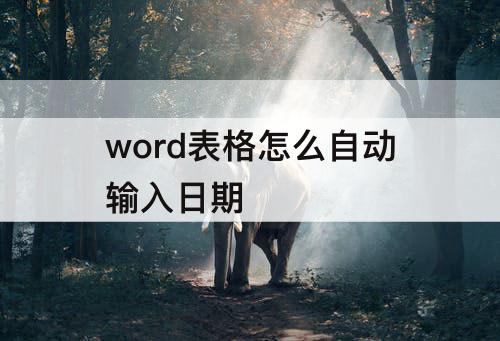 word表格怎么自动输入日期